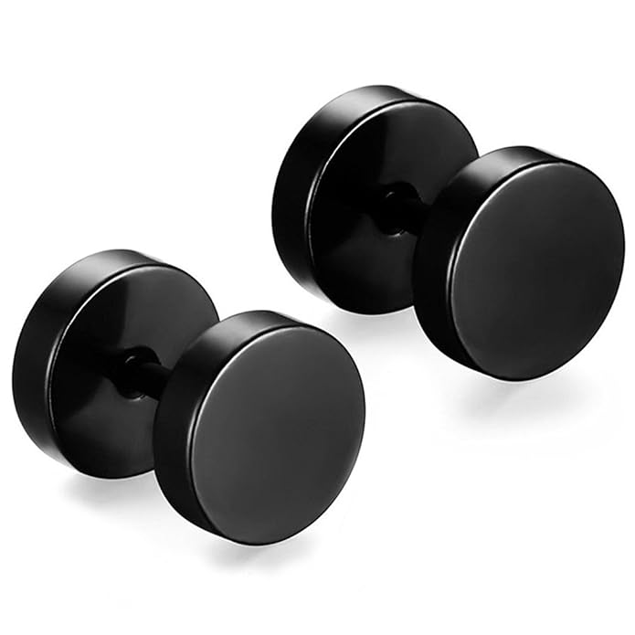 Stainless Steel Silver Stud Earrings 10mm For Men