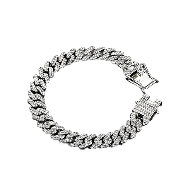 Mc Stan Cuban Link Chain Silver Bracelet for Men