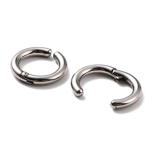 Via Mazzini Silver Plated No-Piercing Clip-On Style 15mm Hoop Earrings For Men And Women (ER2235) 1 Pair|B0C8T6J3YZ