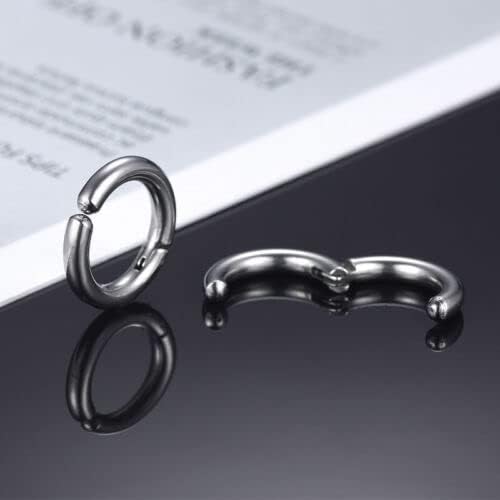 Via Mazzini Silver Plated No-Piercing Clip-On Style 15mm Hoop Earrings For Men And Women (ER2235) 1 Pair|B0C8T6J3YZ