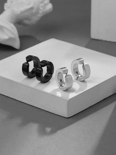 Yellow Chimes Western Style 316L Stainless Steel Hoop Earrings for Men and Women|B07CTN7RK4