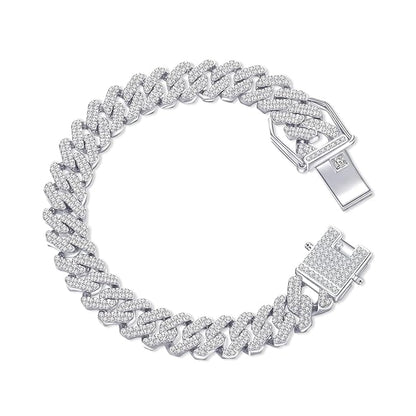 Mc Stan Cuban Link Chain Silver Bracelet for Men